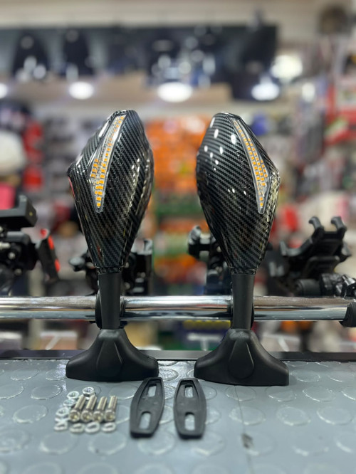 Racing Cbr Model Kayar Sinyalli Ayna Seti Rks R250 -Cbr-Pulsar Rs Uygun Karbon Görünüm Supermto