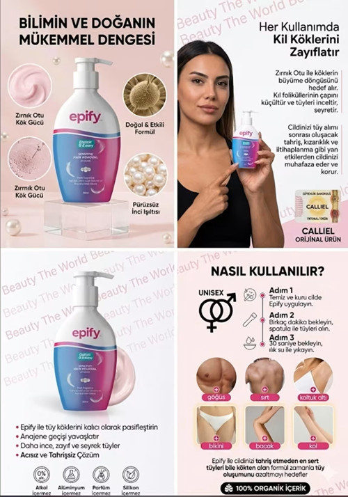 %100 Organik İçerikli Tüy Dökücü Krem Hassas Bölgeler İçin Doğal Bakım 250ml