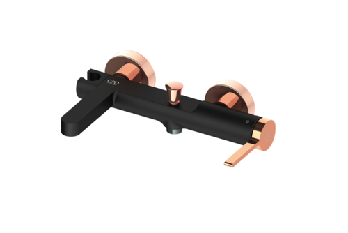 MBB165-S-R Gildo PVD Kaplama Banyo Bataryası Siyah RoseGold Banyo Bataryası