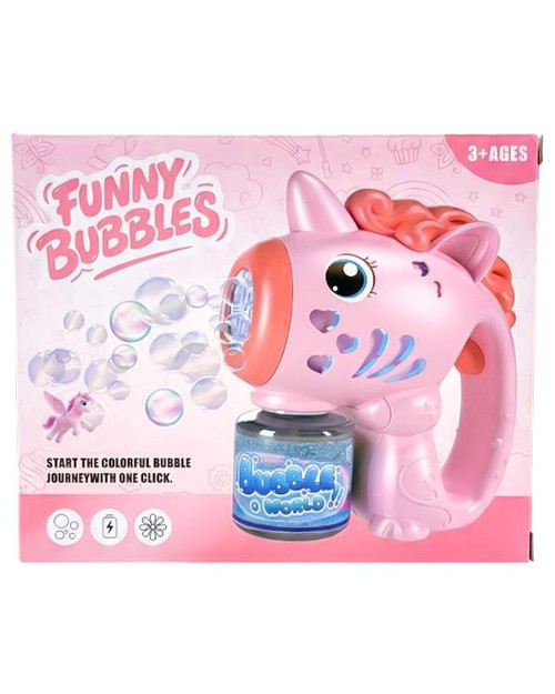 Funny Bubbles Elektirikli Unicorn Köpük Tabancası Pembe