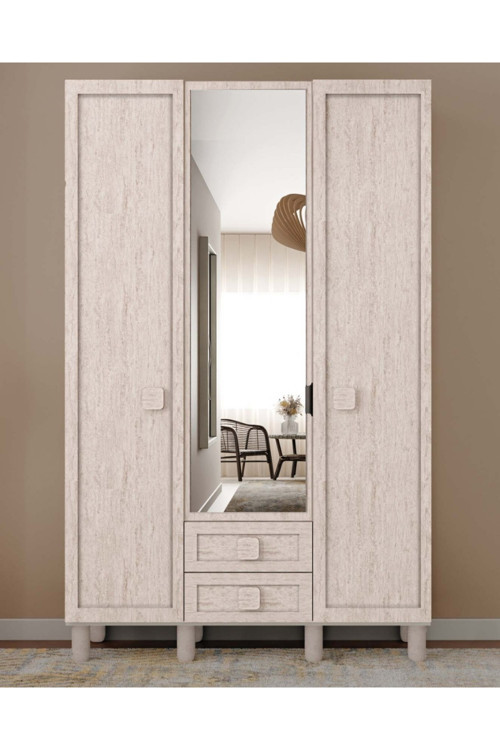 Nilüfer 3 Kapaklı Gardrop / Dolap / Komple MDF
