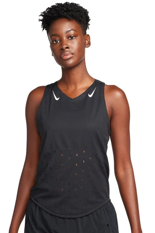 Dri Fit AeroSwift Running ADV Singlet Tank Top Black Lazer Kesim Koşu Atleti Siyah