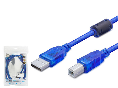 HDX7501 USB Printer Kablosu 1.5 m - Şeffaf Mavi