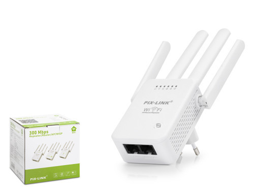 PIXLINK WR47D4Q WiFi Repeater Router Access Point 300 Mbps Beyaz