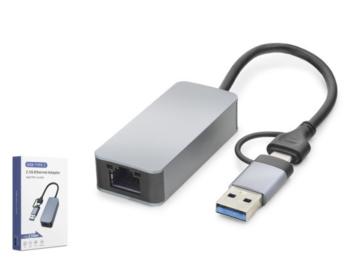 HDX7865 USB Type C USB 3.0 Ethernet Adaptör 2.5 Gbps Gri