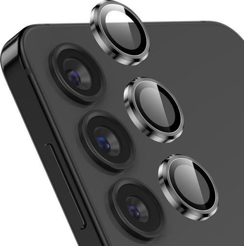 Samsung S24 İle Uyumlu Darbeye Dayanıklı Safir Kamera Lens Koruyucu Siyah