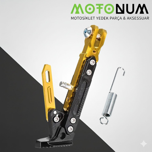 Sym Jet X 125 Yükseklik Ayarlı Metal Yan Sehpa-Sarı Detaylı-Ayk0716