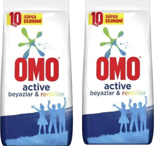 Active Beyazlar ve Renkliler 66 Yıkama 10 kg 2'li Toz Deterjan