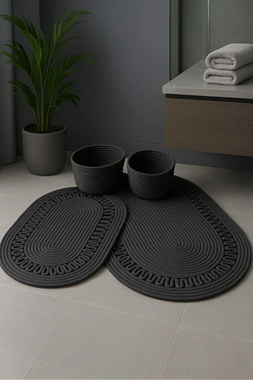 Jüt , Hasır ,Banyo Paspas Takımı, Banyo Sepet Takımı, Klozet Takımı