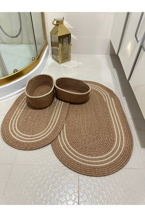 Jüt , Hasır ,Banyo Paspas Takımı, Banyo Sepet Takımı, Klozet Takımı
