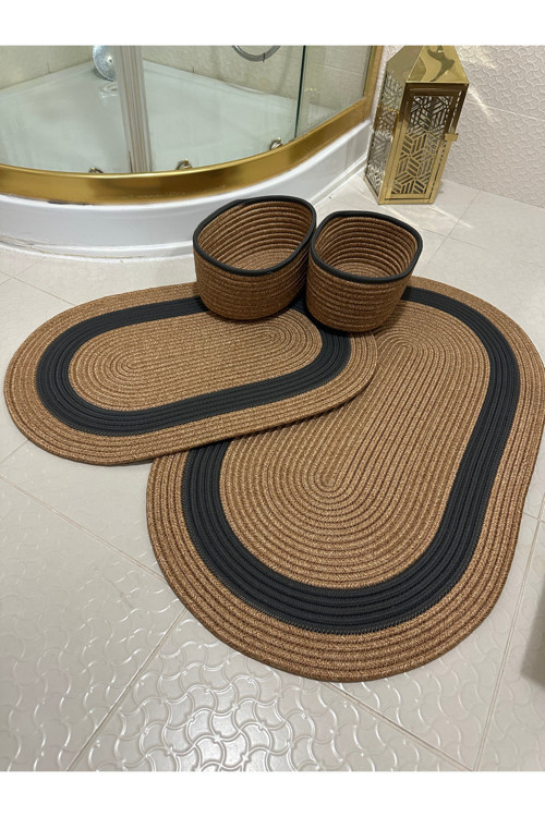 Jüt , Hasır ,Banyo Paspas Takımı, Banyo Sepet Takımı, Klozet Takımı