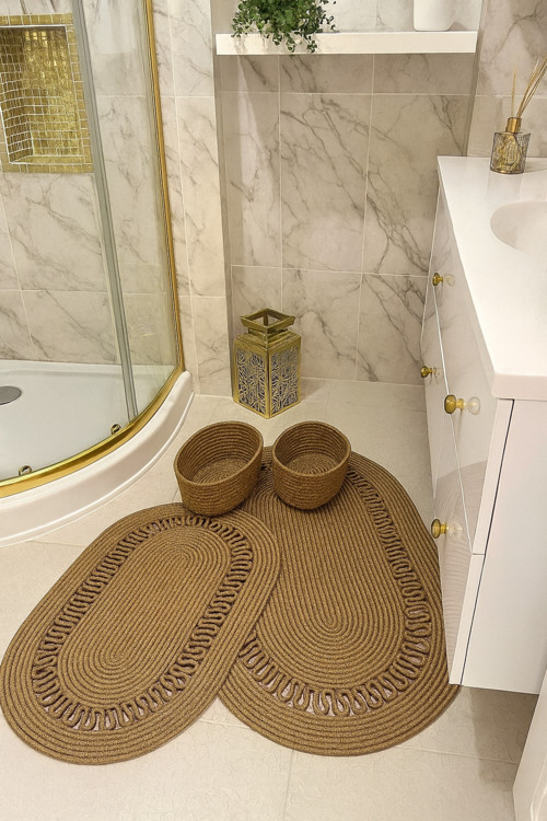 Jüt , Hasır ,Banyo Paspas Takımı, Banyo Sepet Takımı, Klozet Takımı