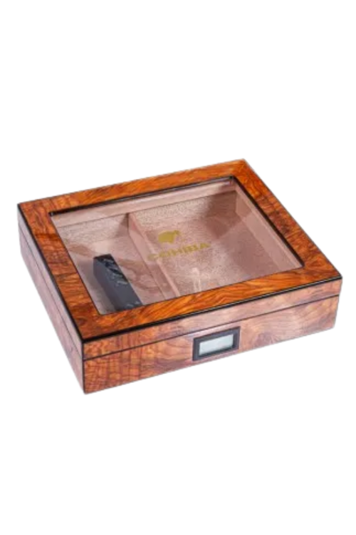 Kahverengi Camlı Sedir Humidor Puro Kutusu - TR9823
