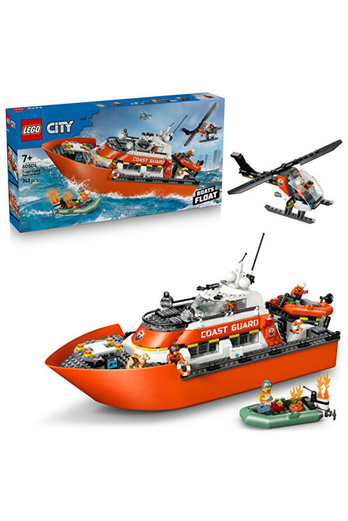 City Sahil Güvenlik Kurtarma Botu Ve Helikopteri 60504- 7+ Yaratıcı Oyuncak Yapım Seti (742 P