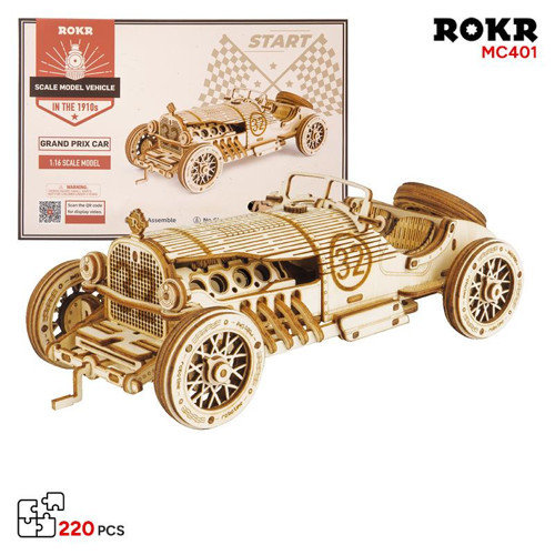 MC401 Formula1 Arabası V8 Grand Prix Car DIY Minyatür Maket Model Seti Ahşap 3D Wooden Puzzle Model Kit Ahşap Maket