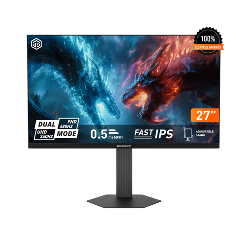 GB-27A1H480FUFSC ATLAS DUAL FU48 27'' 4K UHD 240Hz - FHD 480Hz Fast IPS 0.5ms 2*HDMI + 2*DP HDR400 Hoparlörlü Pivot Flat Gaming Monitör