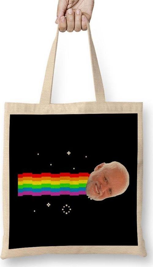 Harold Hide The Pain Nyan Cat Memeß Bez Çanta Uzun Saplı