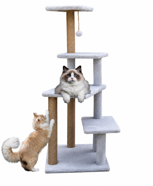 MG02 Premium Çok Katlı Uzun Boy Kedi Tırmalama Tahtası Gri