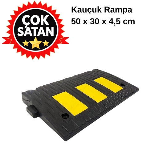 Kauçuk Rampa, Otopark Rampası, Kaldırım Rampası 50 x 30 x 4,5 cm