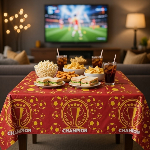 Champion Sarı Kırmızı Galata GS Masa Örtüsü 120x180 Cm Parti