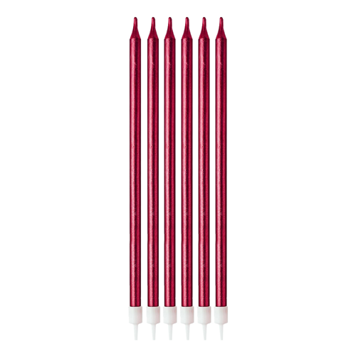 Mum 18 CM 6 lı Metalik KIRMIZI
