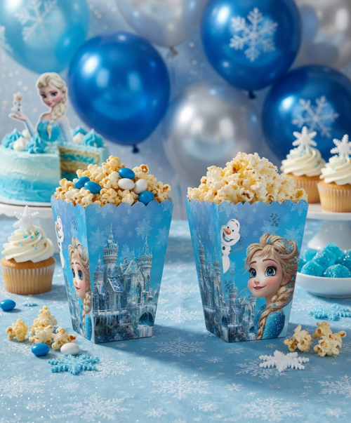 Frozen Kar Prensesi Mısır Kutusu 8li Çocuk Doğum Günü Parti Süsü Dekoru