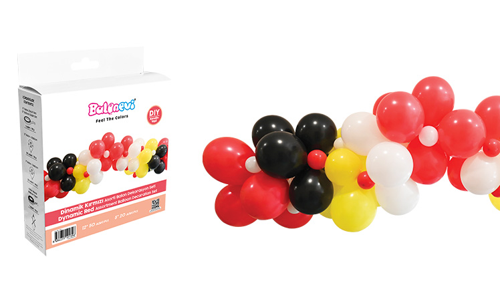 Balon Dekorasyon seti DİNAMİK KIRMIZI 70li set