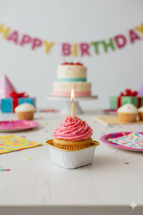 Beyaz Cupcake Kapsülü İçi Metalize Gold 25'li - Kek ve Cupcake Sunum Kapsülü