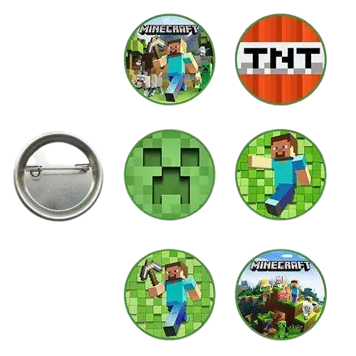 P.Lisanslı Yaka çanta rozeti MİNECRAFT 6LI
