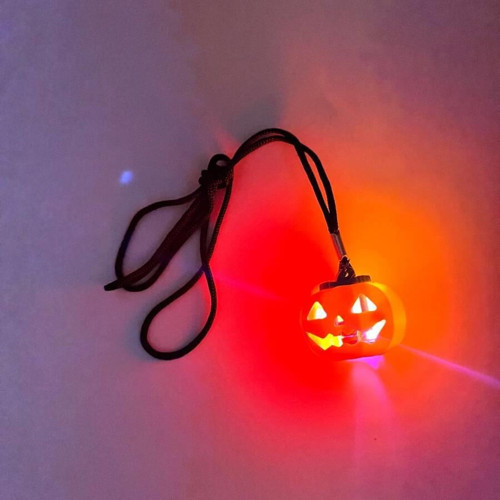 Halloween Cadılar Bayramı Bal Kabağı Kolye Işıklı 14cm çap Parti Aksesuarı