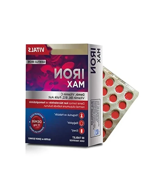 Demir, C Vitamini, Folik Asit ve B12 Vitamini İçeren Takviye, 30 Tablet