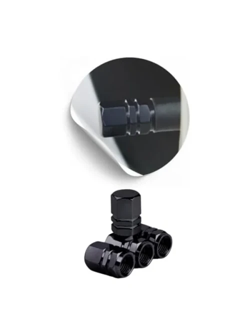 Jet Siyah Aluminyum Sibop Kapağı - Dörtlü Set