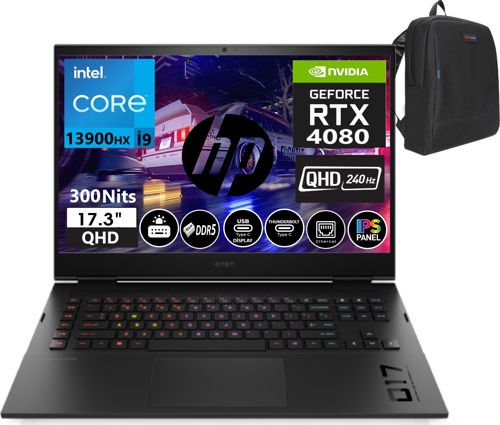 Omen 17-CK2005NT İntel Core i9-13900HX 64GB GB 4TB SSD 12GB RTX4080 17.3" QHD 3ms 240hz FDOS 7P6D5EA10+Zetta Çanta