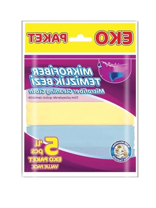 5'li Mikrofiber Temizlik Bezi Seti, Yüksek Emicilik ve Çizmez