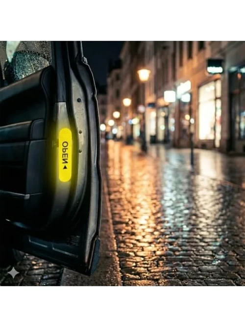Reflektif Araç Kapı Uyarı Sticker Seti - 2'li Sarı