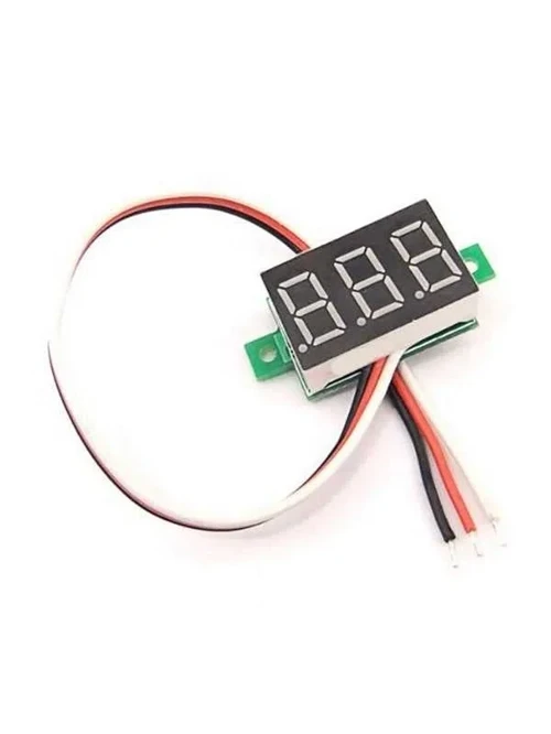Mini Dijital Voltmetre - DC 0-100V Kırmızı LED Ekran