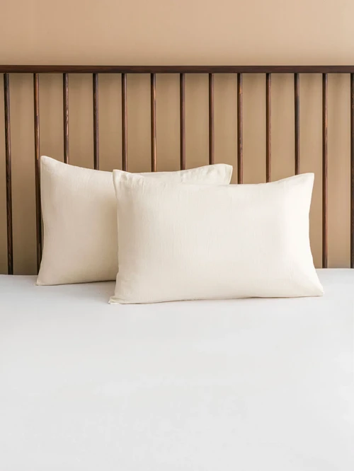 Ekru Basic Pamuklu Yastık Kılıfı 2'li 50x70 cm