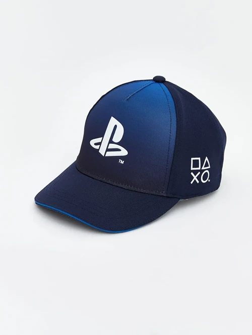 Lacivert Playstation Baskılı Erkek Çocuk Kep Şapka