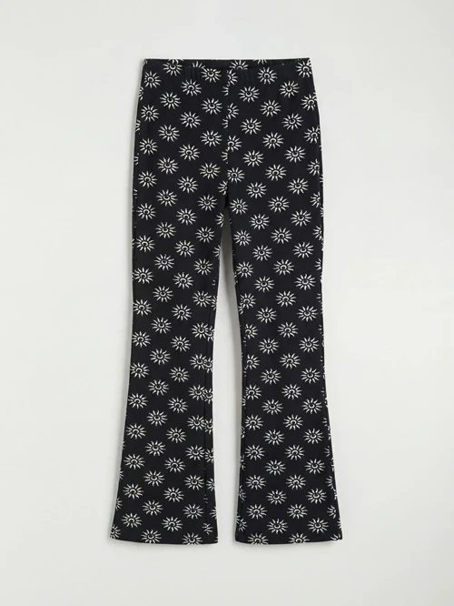 Siyah Desenli İspanyol Paça Kız Çocuk Tayt