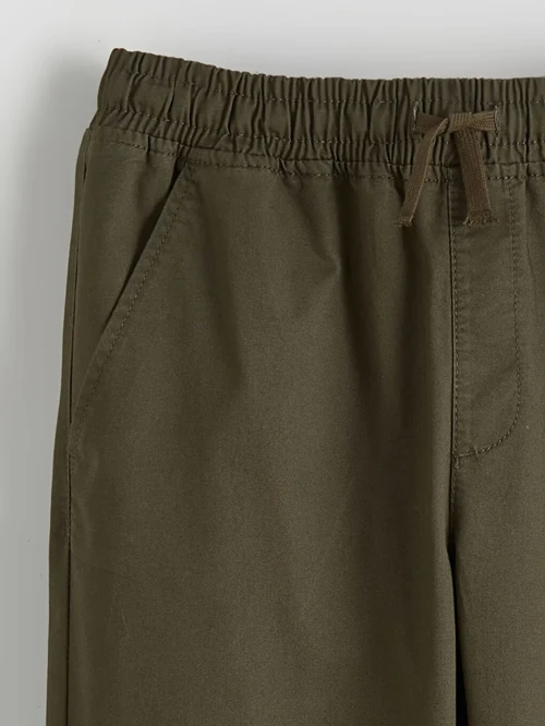 Haki Beli Lastikli Erkek Çocuk Jogger Pantolon