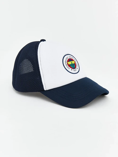 Beyaz Fenerbahçe Nakışlı Erkek Çocuk Kep Şapka