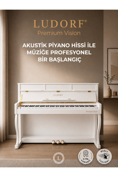 Premium Vision Piyano Yüksek Konsol 88 Tuşlu Çekiç Aksiyon Dijital Konsol Piyano