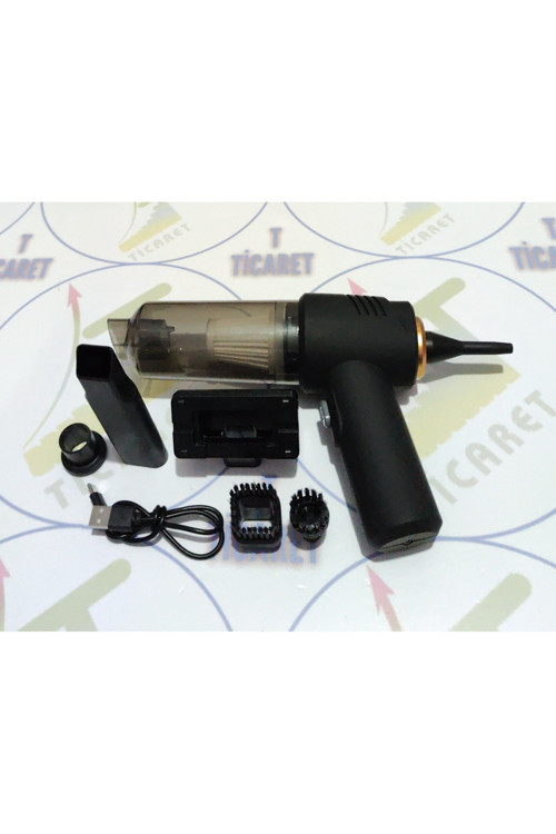 Şarjlı Oto Süpürge - 60W Motor Gücü - Emiş ve Üfleme Özellikli