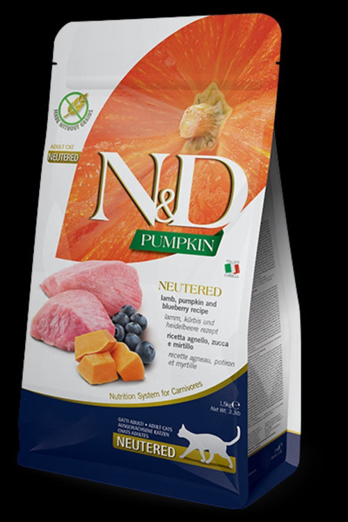 Nd Pumpkin 1,5 Kg Kısırlaştırılmış Kedi Maması, Tahılsız, Kuzu, Yaban Mersini