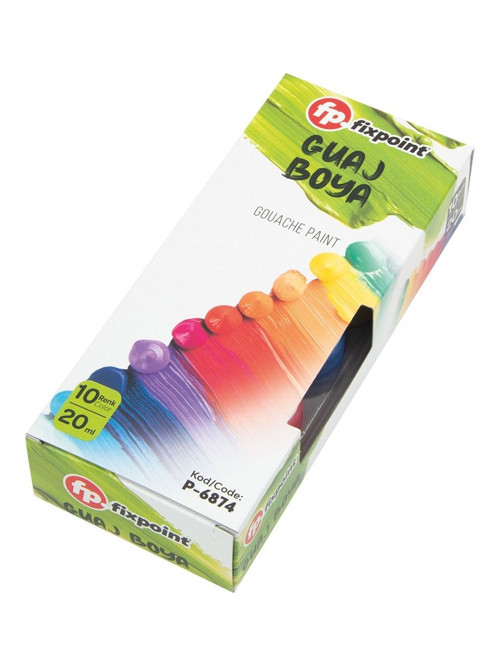 Guaj Boya 10 Renkli Şişe 20 ml Fixpoint P-6874