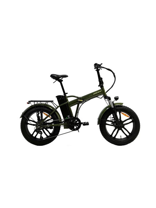 E-Folding F4 20 Jant 7 Vites Haki Sarı Elektrikli Katlanır Bisiklet