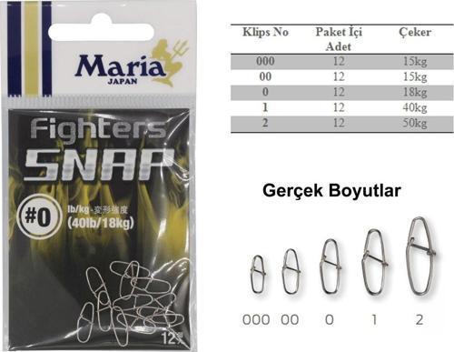 Fighter Snap Maket Balık Klipsi 12 Adet 00 No 15 KG