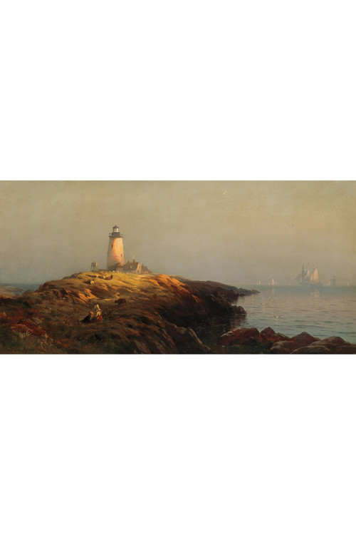 Art-Edward Moran-002 Deniz Feneri Kanvas Tablo