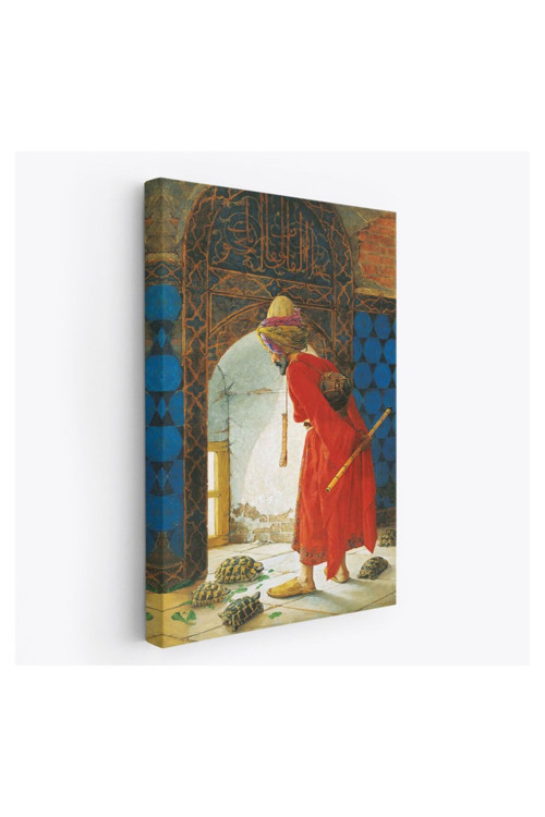 Kanvas Tablo, Duvar Dekoru, Kaplumbağa Terbiyecisi Eseri Osman Hamdi Bey 5129 Bungknv