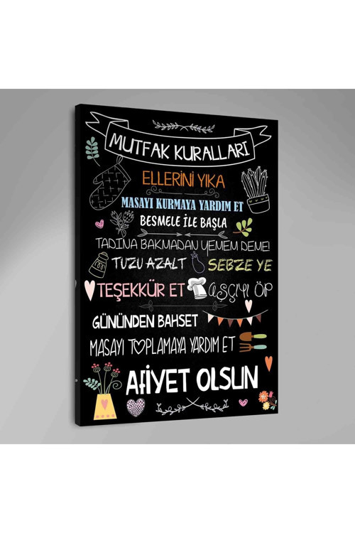 Mutfak Kuralları Kanvas Tablo